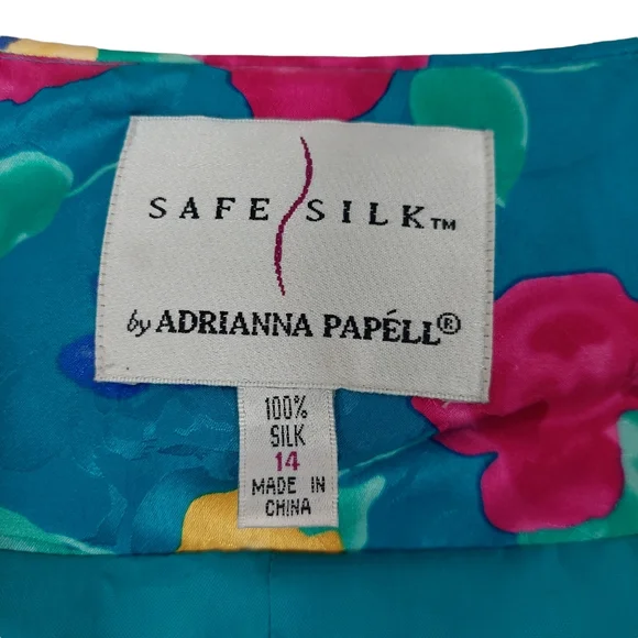 Adrianna Papell Vintage Safe Silk 100% Floral Boho Silk Two Piece Maxi S…